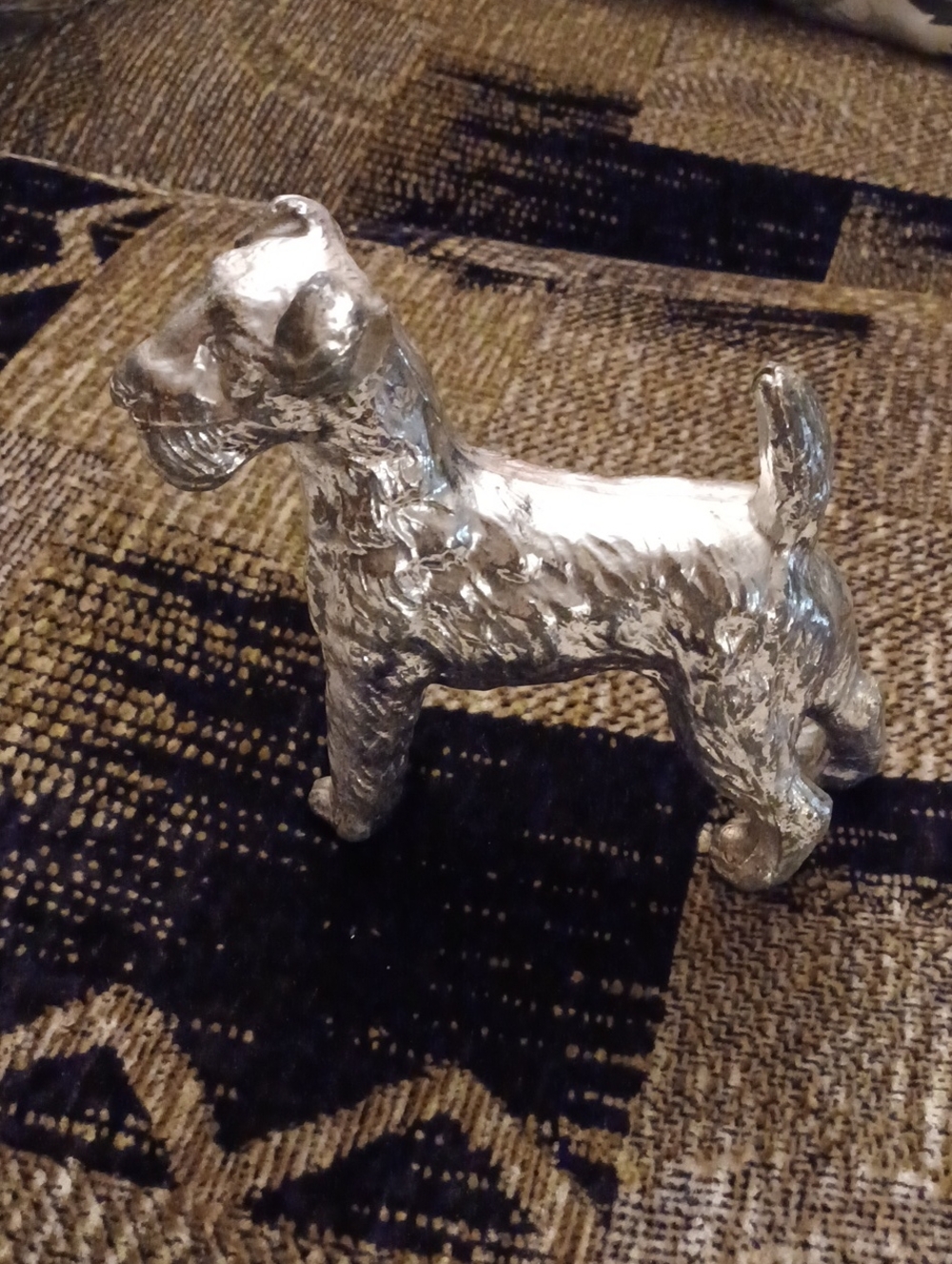 4/$40 Silver Dog Figurine Décor - Metallic Terrier Statue